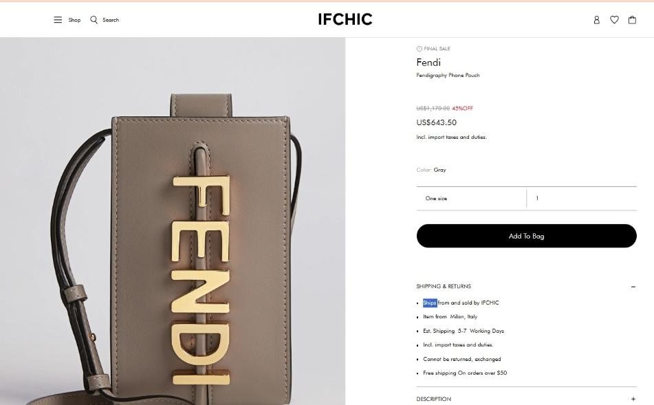 精品、選品、fendi、IFCHIC